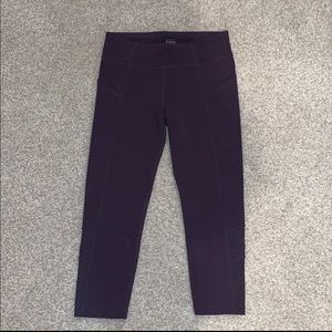 Athleta Girl Cropped Purple Leggings with pockets